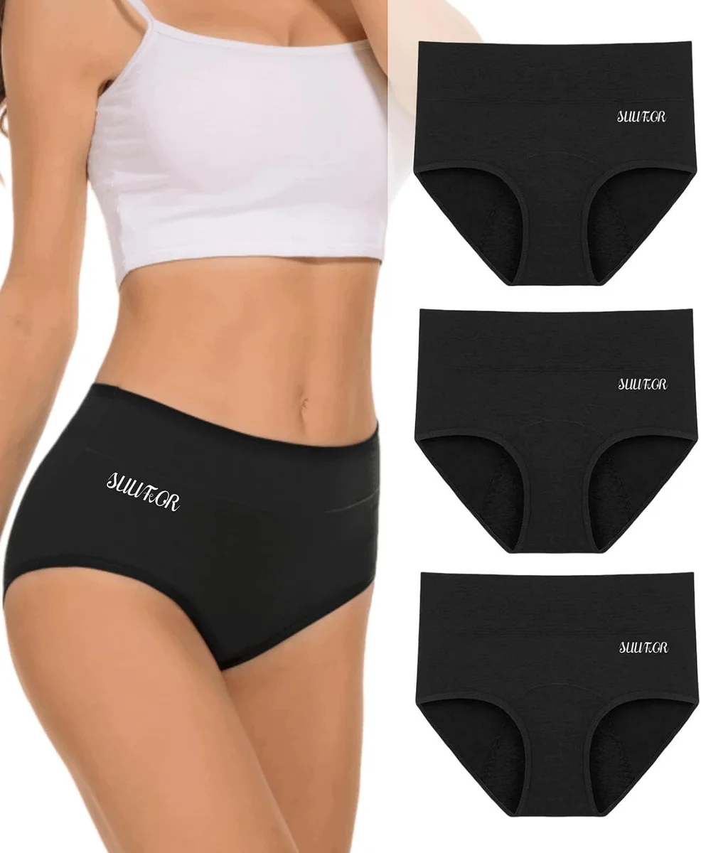 Majtki menstruacyjne czarne XS wysoka talia chłonność 60 ml