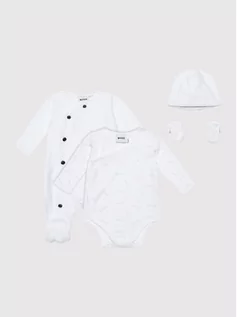 Komplety dla niemowląt - Boss Komplet dziecięcy J98381 Biały Regular Fit - grafika 1
