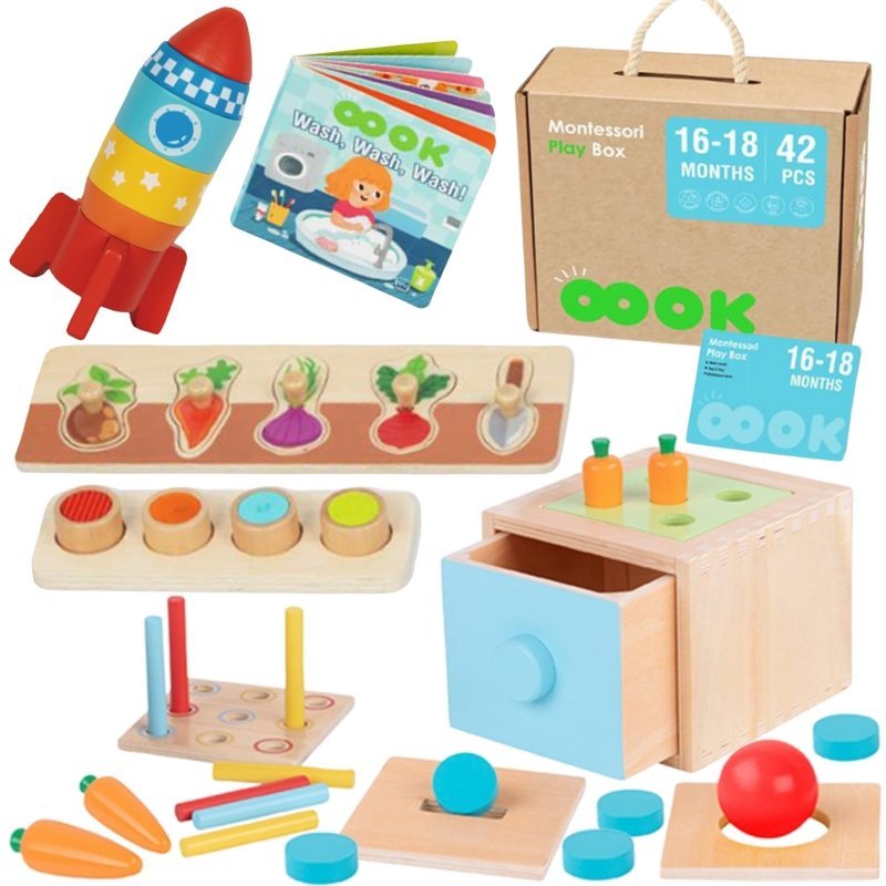 DLA DZIECI PUDEŁKO EDUKACYJNE 7W1 SENSORYCZNE