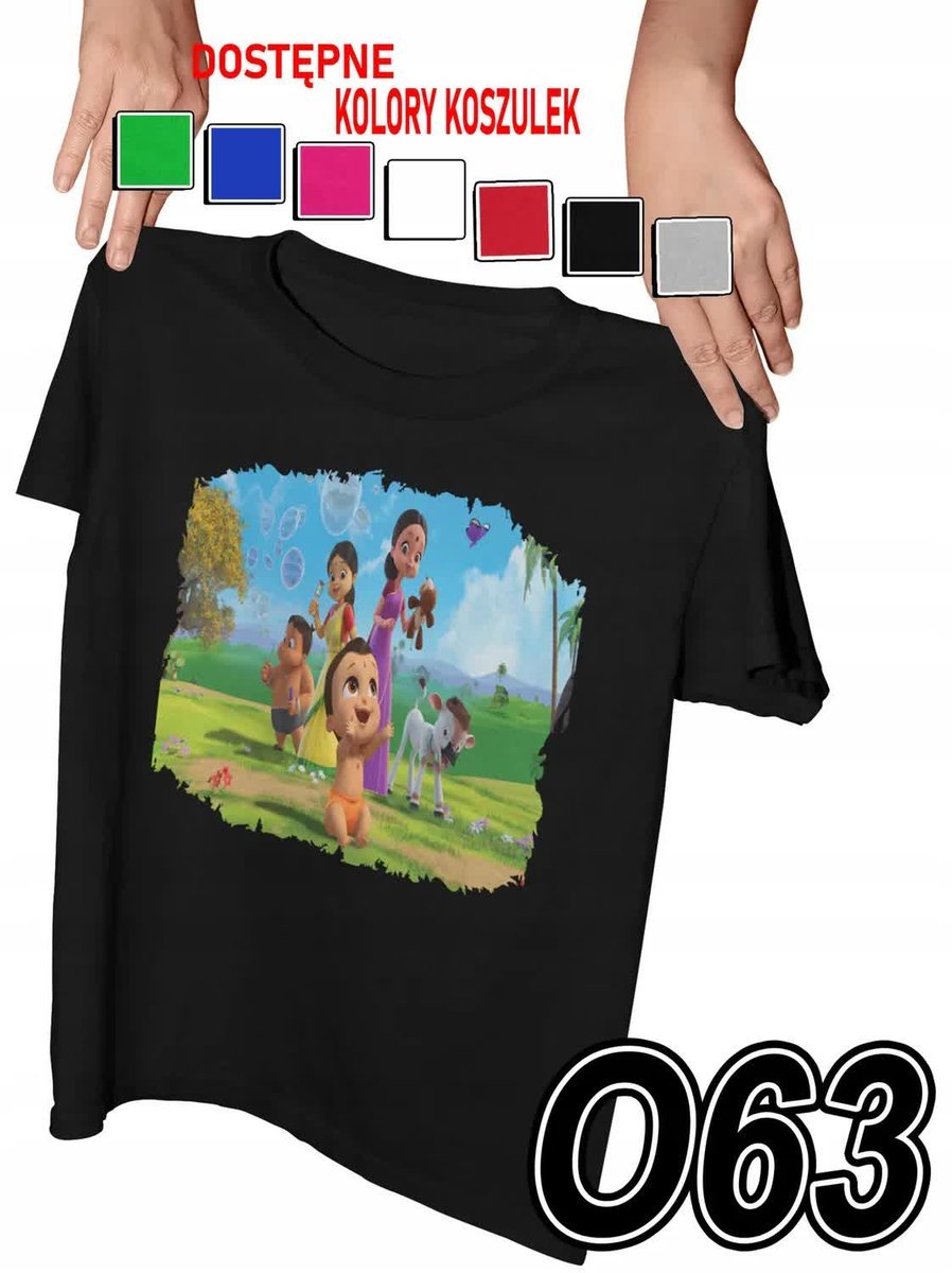 Koszulka Dziecięca Z Nadrukiem Mały Bheem Bajka - L 146-152