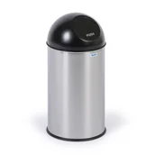 Pojemniki i kosze gastronomiczne - ALDA Kosz z otwieraniem typu PUSH 20 l, satyna |  Clean World 605B - miniaturka - grafika 1