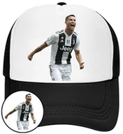 Czapki i chusty sportowe męskie - Czapka z Daszkiem Cristiano Ronaldo Czarna z Nadrukiem Siatka Bejsbolówka - miniaturka - grafika 1