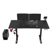 Biurka - ULTRADESK Biurko dla gracza LEVEL V2, 140x68cm, 72-117cm, elektycznie regulowany, z podkładką pod mysz XXL, uchwyt na słuchawki i - miniaturka - grafika 1