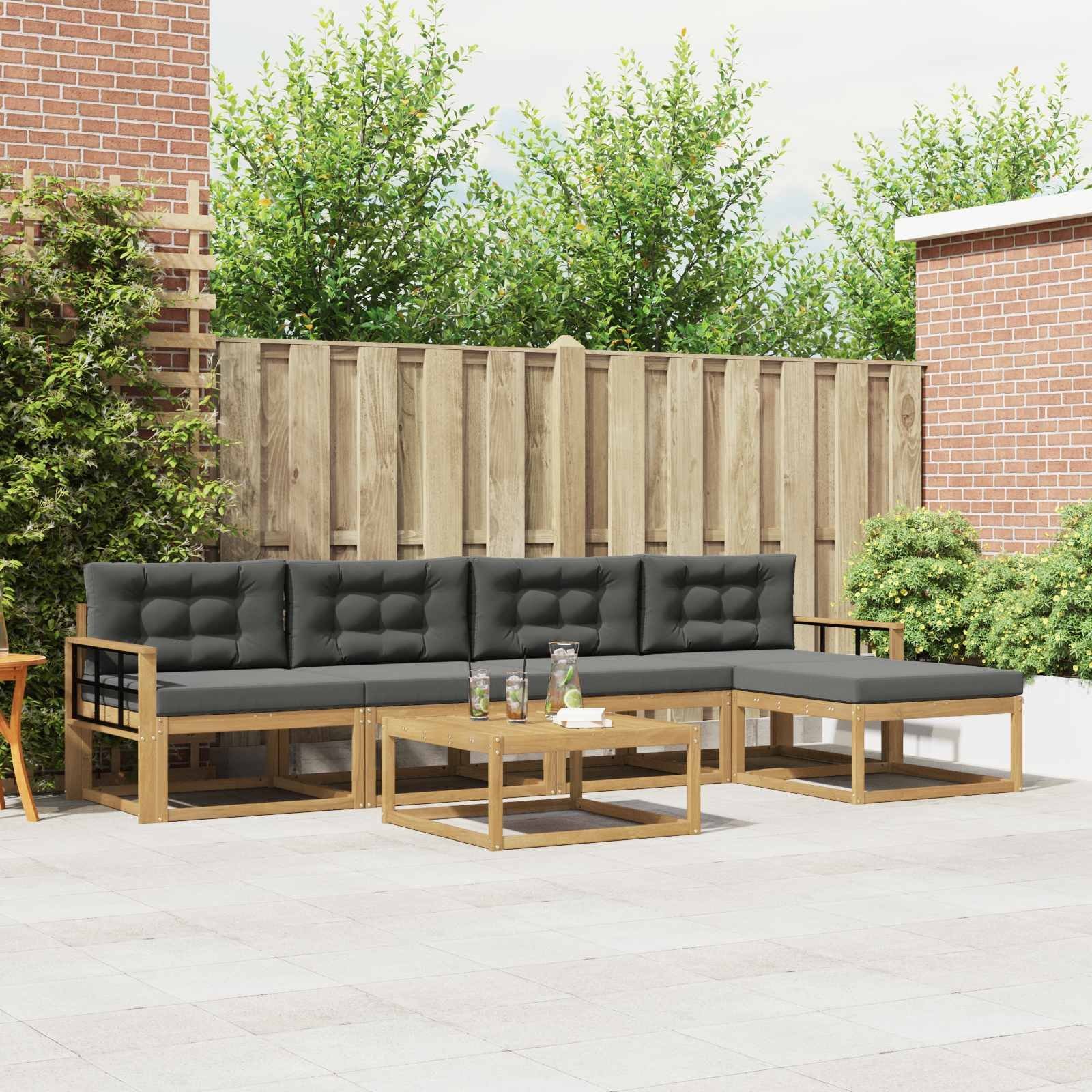 vidaXL Zestaw sof na zewnątrz 6 pcs Biały i antracyt 79 x 79 x 37 cm