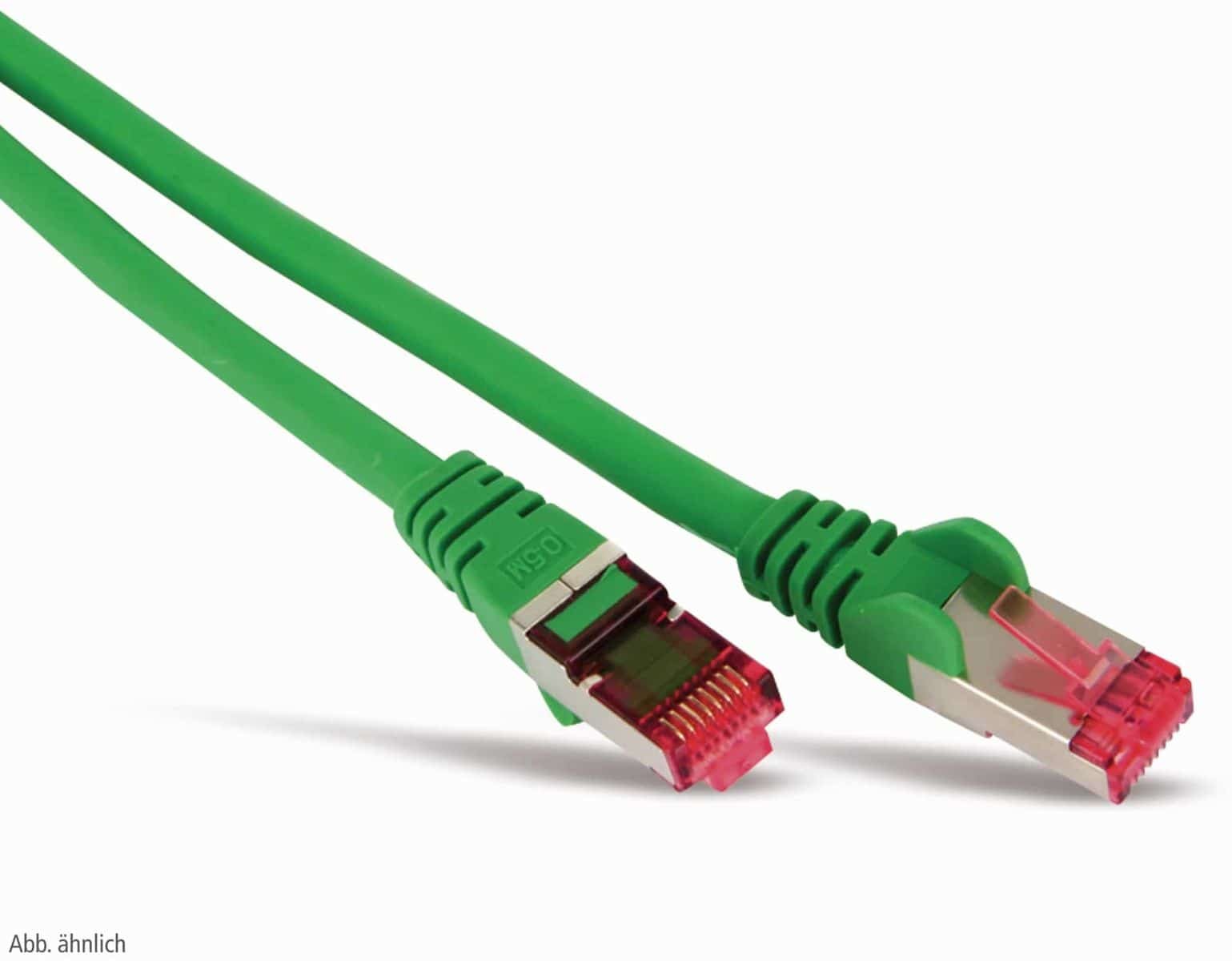 Kabel sieciowy patch S/CONN o maksymalnej łączności, kat. 6A, S/FTP, PIMF, bezhalogenowy, GHMT-CERTIFIED, zielony, 0,5 m (75711-A0.5G)