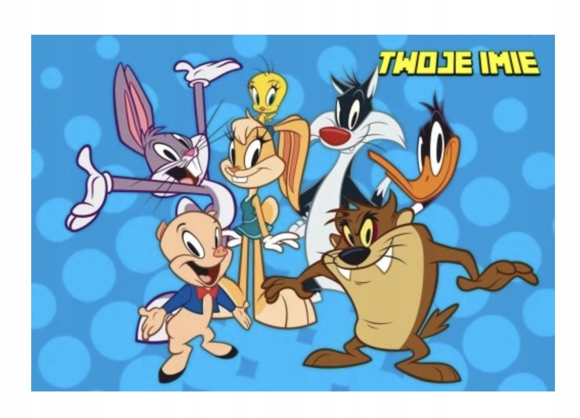 Puzzle ZWARIOWANE MELODIE KRÓLIK BUGS A3 252 el z Nadrukiem + IMIĘ Pudełko