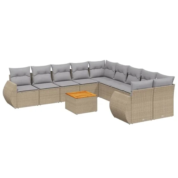 Zestaw mebli ogrodowych modułowych beżowy rattan PE 62 x 62 x 69 cm