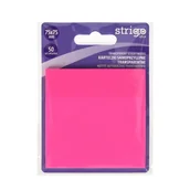 Gadżety  do biura - Karteczki samoprzylepne przezroczyste Strigo 75x75 50 kartek neonowe różowe - miniaturka - grafika 1