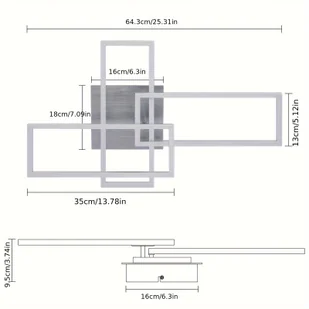 TEMU Świetlówka Sufitowa LED o Średnicy 64 cm, 36 W z Możliwością Regulacji Jasności + Prostokątny Estetyczny Wygląd, Odpowiednia do - Inne - miniaturka - grafika 1