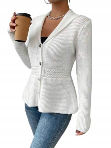 SHEIN SWETER BIAŁY Z DŁUGIM RĘKAWEM 40/42 ŁOB