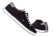 Trampki męskie - TOMMY  HILFIGER BUTY MĘSKIE TRAMPKI HARLOW 1D BLACK FM0FM00596 990 - Rozmiar: 44 - miniaturka - grafika 1