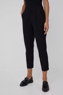 Spodnie damskie - Sisley spodnie damskie kolor czarny proste high waist - grafika 1