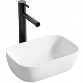 Umywalki - Biała umywalka ceramiczna nablatowa 37 x 25,5 cm - miniaturka - grafika 1