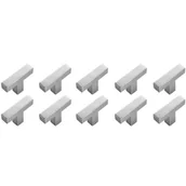 Zawiasy, okucia i inne akcesoria - Zestaw 10 uchwytów do szafek kuchennych ze stali nierdzewnej, kwadratowe, z jednym otworem, długość 50 mm, szczotkowane srebro - miniaturka - grafika 1