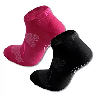 BRBL BRBL Skarpety Grip, przepuszczające powietrze, lekka kompresja dla dorosłych, unisex, czarne i fuksja, rozmiar L - Skarpetki męskie - miniaturka - grafika 1