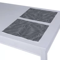 Obrusy i serwetki - Dekoria pl pl Podkładka 2 sztuki grafitowe liście na szaro-srebrnym tle 40 x 30 cm Venice - miniaturka - grafika 1