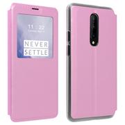 Etui i futerały do telefonów - Etui Clear View do Oneplus 7 Pro ultracienkie - różowe - miniaturka - grafika 1