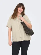 Bluzki damskie - ONLY Carmakoma Koszula "Coco" w kolorze beżowym - miniaturka - grafika 1