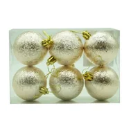 Bombki - Bombka plastikowa złota 6 cm 6 sztuk - miniaturka - grafika 1