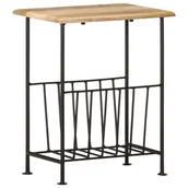 Inne meble do salonu - Vida Stojak na gazety 40x30x50 cm lite drewno mango i stal V-286465 - miniaturka - grafika 1