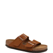 Klapki i japonki damskie - Birkenstock Skórzane klapki Arizona SFB VL Mink - miniaturka - grafika 1