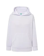 Bluzy dla dziewczynek - Bluza dziecięca robocza z kapturem biała roz. 7/8 - miniaturka - grafika 1