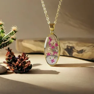 Naszyjnk z polnymi kwiatami dzikiej marchwi ? - Naszyjniki - miniaturka - grafika 1