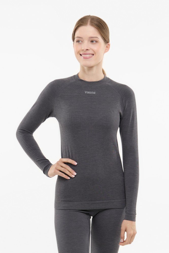 Bluza termoaktywna damska PrimaLoft z kaszmirem Viking Tende Lady Longsleeve 0800 szary XXL