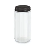 Pojemniki kuchenne - Słoik z metalową pokrywką KITCHEN ESSENTIALS, ryflowane szkło - miniaturka - grafika 1