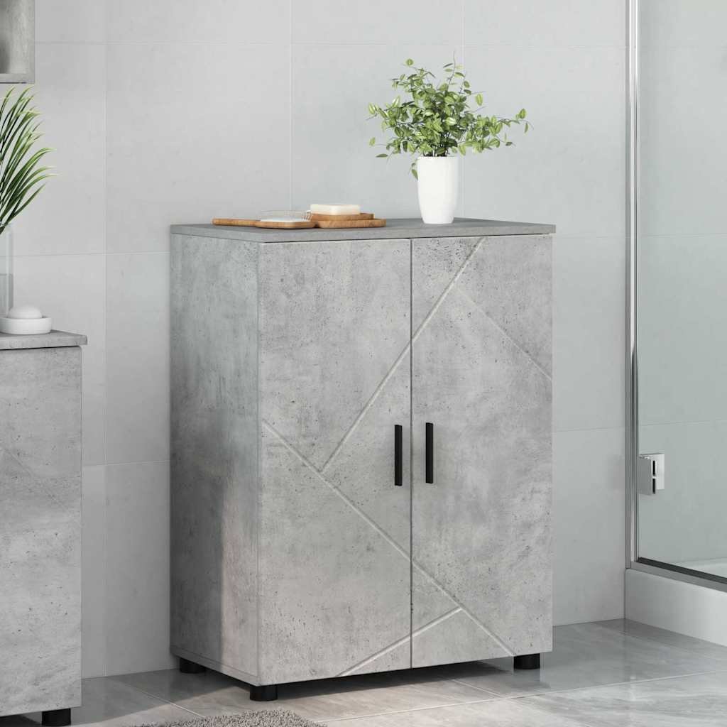 vidaXL vidaXL Szafka Łazienkowa z drzwiami Betonowy szary 60 x 35 x 80 cm