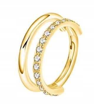 Tytanowy Kolczyk Clicker PIERCING Podwójne kółko Cyrkonie HELIX Lobe 1,2/8