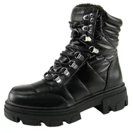 Botki damskie - Botki damskie workery WOJTYŁKO 24035 ocieplane - miniaturka - grafika 1