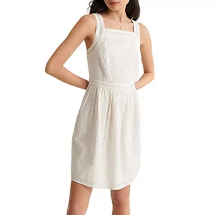 Superdry Damska sukienka Blaire Broderie, kość słoniowa (Chalk White Fu4), S - Sukienki - miniaturka - grafika 1