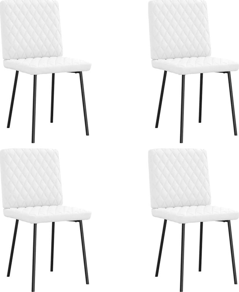 vidaXL Krzesła stołowe, 4 szt., białe, obite sztuczną skórą