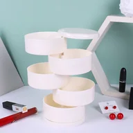 Pudełka i szkatułki - Szkatułka na biżuterię 4-poziomowa – biała - miniaturka - grafika 1