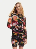 Sukienki - Desigual Sukienka codzienna Manila 24WWVK47 Czarny Slim Fit - miniaturka - grafika 1