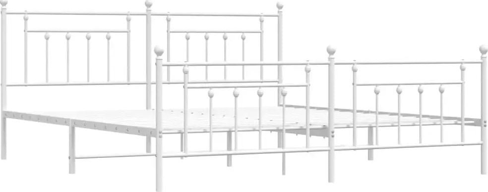 Elior Białe metalowe łóżko małżeńskie 200x200 cm - Velonis