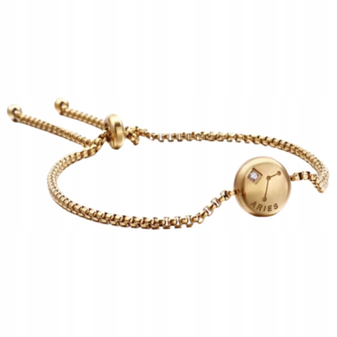 Bransoletka Zodiakalna Baran - złoty kolor, regulowana