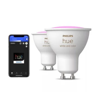 Inteligentna żarówka LED PHILIPS HUE White and color Ambiance GU10 (2 szt.) - Żarówki LED - miniaturka - grafika 1