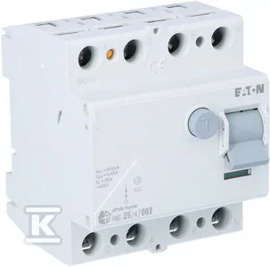 Wyłącznik różnicowoprądowy 6kA typ AC HNC-25/4/003 - Bezpieczniki elektryczne - miniaturka - grafika 1