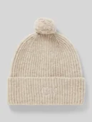 Czapki damskie - Czapka z pomponem z wyhaftowanym logo - miniaturka - grafika 1