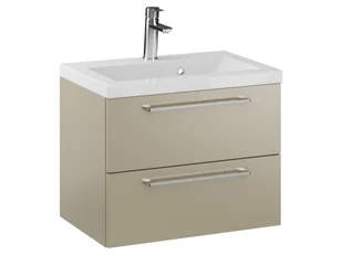 Szafka Wisząca Z Umywalką RON 60 cm - Cappuccino Mat - Uchwyty Chromowane - Szafki łazienkowe - miniaturka - grafika 1