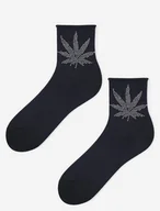 Skarpetki damskie - SKARPETY MARILYN SHINY HIGH (kolor granat ciemny, rozmiar 36-40) - miniaturka - grafika 1