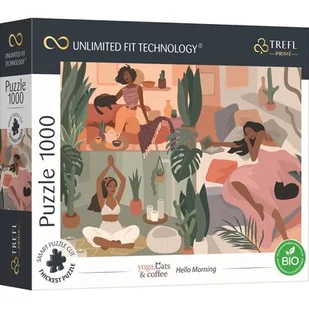 Trefl Prime - Puzzle UFT Yoga, Cats & Coffee: Hello Morning - 1000 Elementów, Najgrubsza Tektura, BIO, EKO, Joga, Koty, Kawa, Relaks, Odpoczynek, Kreatywna Rozrywka dla Dorosłych i Dzieci od 12 Lat 10694 - Puzzle - miniaturka - grafika 1