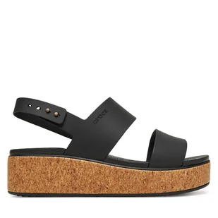 Sandały Crocs Brooklyn Cork Low Wedge 211144 Czarny - Sandały damskie - miniaturka - grafika 1