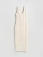 Sukienki - Reserved - Sukienka z cekinami - kremowy - miniaturka - grafika 1