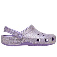 Klapki i japonki damskie - Klapki młodzieżowe Crocs Classic Fantasy Glitter Clog 212561-510 - fioletowe - miniaturka - grafika 1