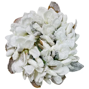 OŚNIEŻONY WIANEK Z MAGNOLIAMI - KREMOWY WIENIEC NA DRZWI 32 CM - Ozdoby bożonarodzeniowe - miniaturka - grafika 1