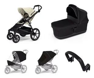 Wózek miejski Thule Urban Glide 4-wheel Soft beige + Bassinet Black SET 5in1 - Wózki dziecięce - miniaturka - grafika 1
