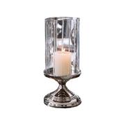 Lampy pozostałe - LAMPION szklany z metalową podstawą styl hampton - miniaturka - grafika 1